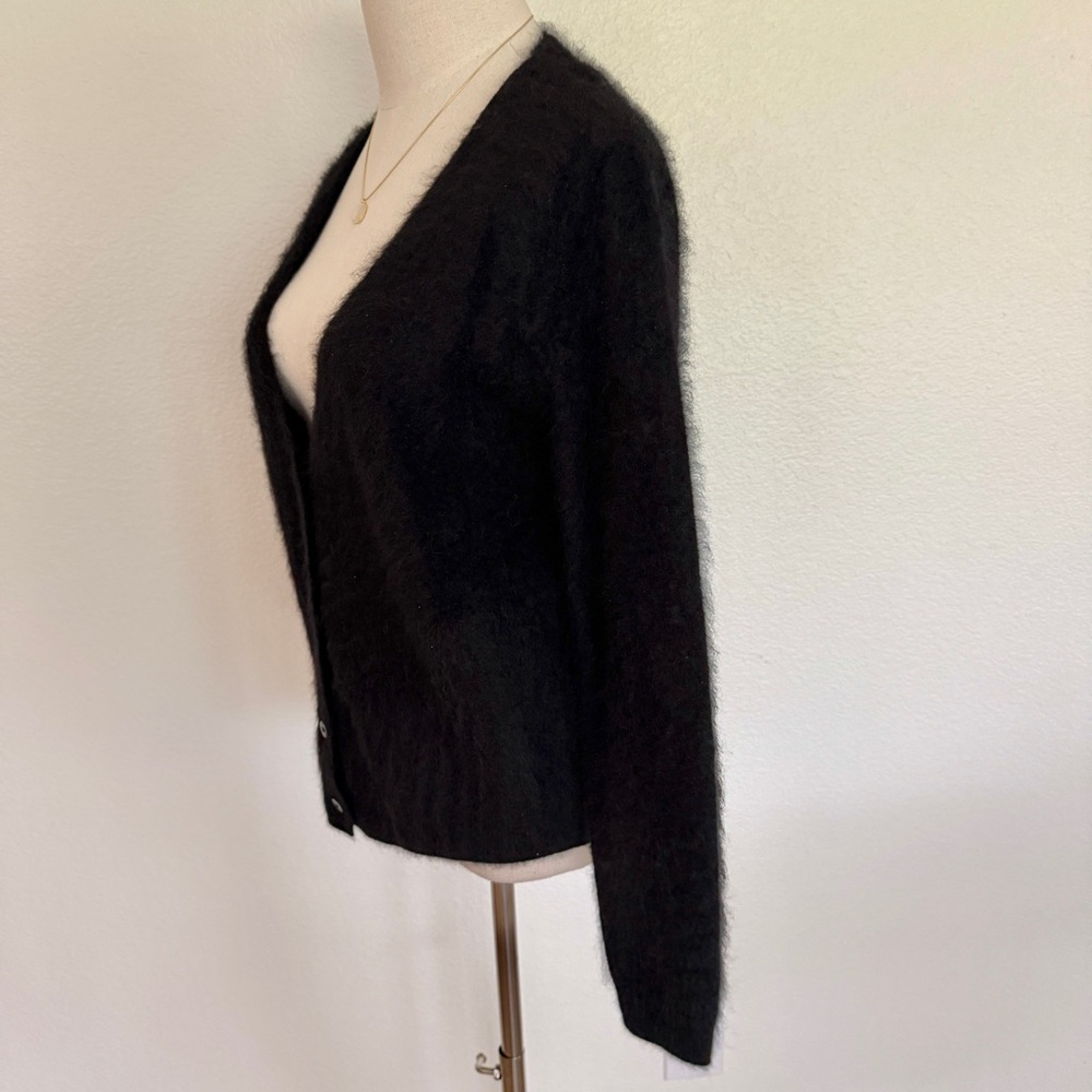 🖤 VS Cashmere Fuzzy Knit Black Cardigan Sweater - Picture 8 of 16